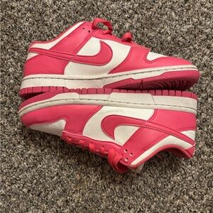 Nike Kids Pink and White Low-Top Sneakers — Classic Swoosh